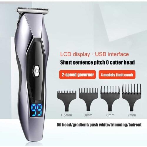 Hair Clipper Professional Electric Beard Trimmer With LED Screen Rechargeable Men Strong Power Steel Cutter Head shaver machine