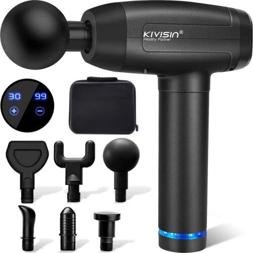 Massage Gun LCD Display Deep Muscle Massager Muscle Pain Body Neck Massage Slimming Shaping Exercising Relaxation Pain Relief