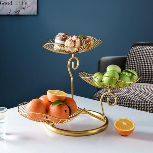 Metal Creative Fruit Plate Living Room Organizer Wire Basket Display Stand Multi-Layer Oversized Fruit Basket