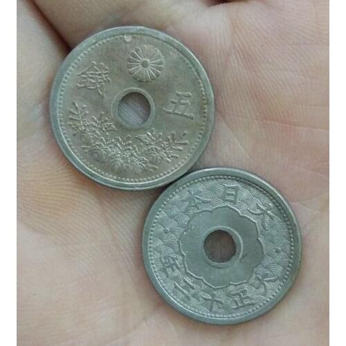 19mm Copper 1920-1932 Japan Coins 5cents Old Original Coin Collectible Edition 100% Real Rare Coins Random Year