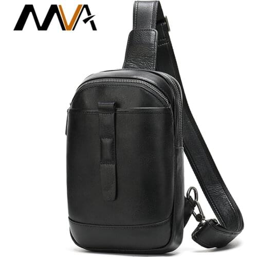 MVA Mens Shoulder Bags Mens Genuine Leather Men Crossobdy Bag For Men Messenger Bag Men Leather Men Sling Bags Male Chest Pack