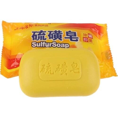 85g Sulphur Soap For Women Men Remove Oil Clean Face Wash Hands Wash Back Bath Soap Sulfur Soap Body Skin Cleaning Sea Salt Soap