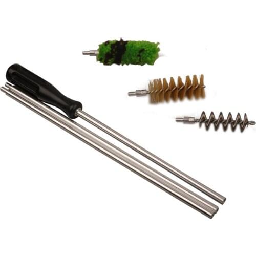 6Pcs/Set Aluminum Rod Brush Cleaning Kit For Gun 12 GA Gauge Postol Tactical Hunting Shotgun Rifle Cleaning Set Accessories