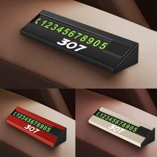 Phone Number Car Temporary Parking Card for Peugeot 307 alloy Luminous Car Sticker Car Accessories