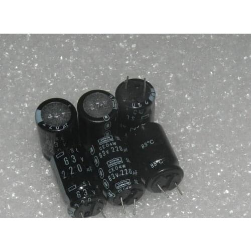 Original new 100% SL series large volume 63v220uf CE04W cathode aluminum electrolytic capacitor (Inductor)