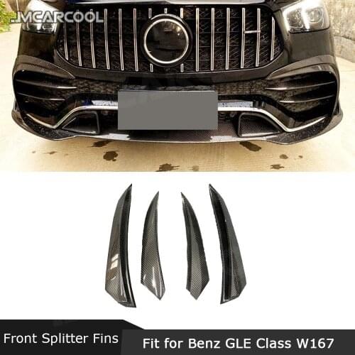 Dry CArbon fiber Front Fog light grid Bumper anards Splitters for Mercedes Benz GLE Class W167 GLE53 AMG SUV 2020 UP