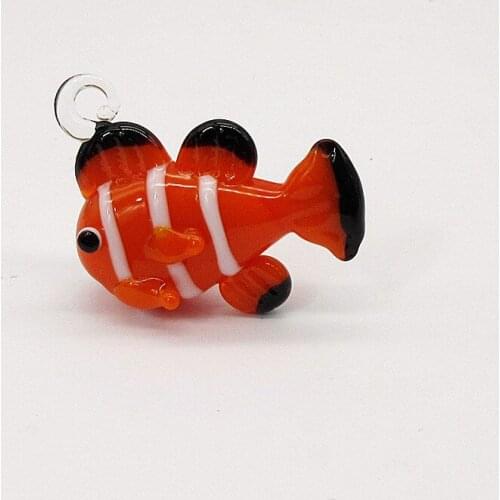 Custom Aquarium decor accessories Handmade glass figurine ornament Cartoon style murano art OCEAN FISH mini Cute animal pendant
