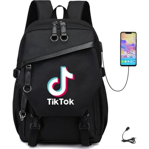 TikToK Backpack Women/Mens School Bags Laptop Travel Bags Teenage Notebook Backpack Nylon Mochila Bag