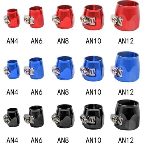 Hex Hose Finisher Clamp with Screw Band Hose End Cover Fitting 4 6 8 10 12AN