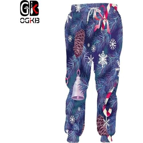 OGKB Christmas And Santa Claus Sports Pants Man 3D Printed Animal Oversized 6XL Garment Unisex Autumn Sweatpants