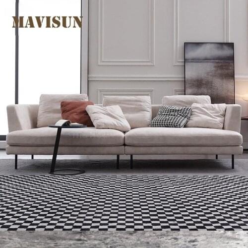 Nordic Down Sofa Straight Line Modern Small Apartment Living Room Simple Three-Seat Technology Fabric Sofa Furniture For Home