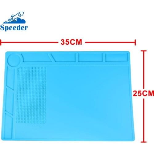 35x25cm Heat Insulation Silicone Pad BGA Soldering Repair Maintenance Platform Desk Mat Station with Screw Location Mat