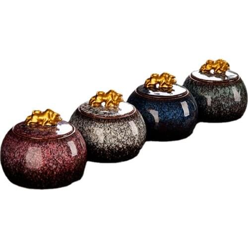 Kiln Cremation Urn - Funeral Urn for Pet - Made in Ceramics Hand-Painted- Display Burial Urn at Home or in Niche at Columbarium