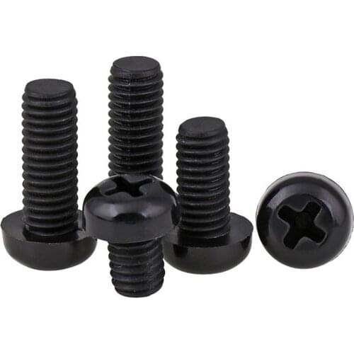 Round Head Screws Nylon Phillips Pan Screw Bolts Black M2 M2.5 M3 M4 M5 M6 M8