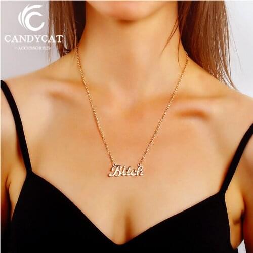 Simple Trendy Initial Pendant Necklaces Chain Women Metal Gold Silver Color Letter Necklace Fashion Jewelry Girlfriend Gift