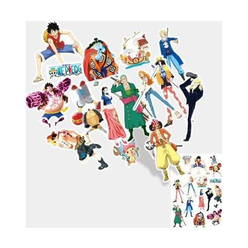 14pcs One Piece Anime Personality Sticker Travel Suitcase Luggage Sticker Laptop Water Cup Sticker