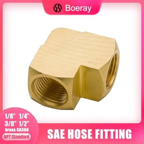 2pcs 1/" 1/4" 3/8" 1/2" NPT Female Brass Bar Street Pipe Hose Tube Fitting 90 Degree Barstock Elbow (Model 3500)