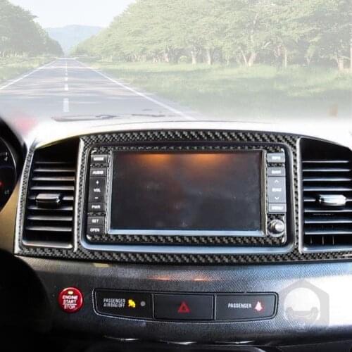 2Pcs Carbon Fiber Navigation Display Panel Frame Trim Covers for Mitsubishi Lancer EVO 08-15
