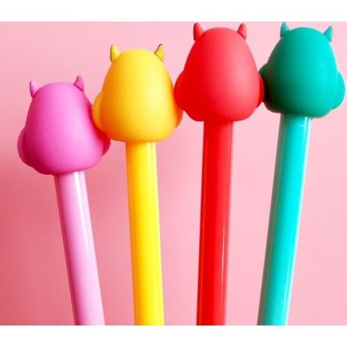 20 PCs 0.5mm Gel Pens Creative Stationery Cartoon Signature Pen Student Black Ink Pen Neutral Pen Kawaii School Supplies Gifts