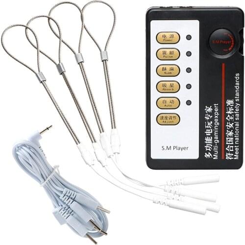 IKOKY 4 Pieces Wire Loop Electric Penis Massager Cock Rings Electric Shock Delayed Ejaculation Penis Stimulator Sex Toys for Men