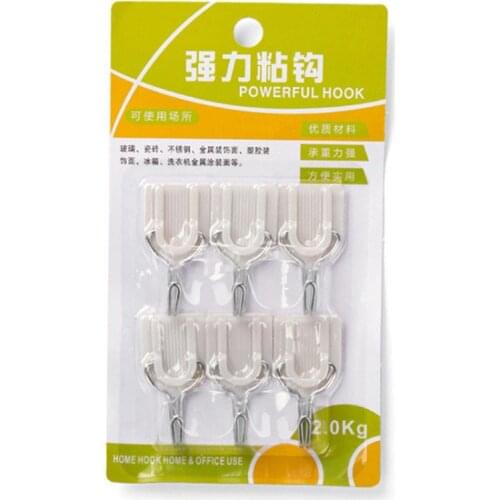 6Pcs/Set Top Selling Strong Self Adhesive Hook Wall Mount Hangers Suction Cup