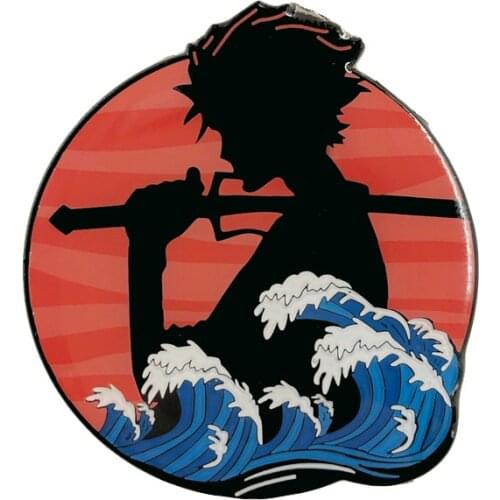 Anime Lovers Accessories Samurai Champloo Mugen Cartoon Cute Metal Alloy Enamel Clothes Bags Hat Coats Lapel Badge Brooch Pin