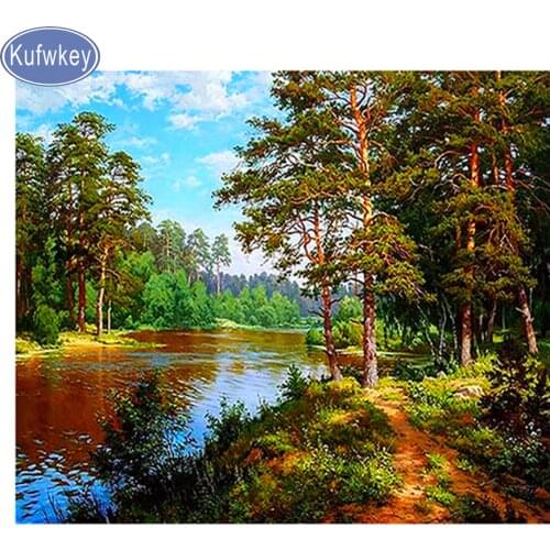 DIY full square Diamond 5D Diamond painting natural/forest/landscape Embroidery Cross Stitch Rhinestone pictures mosaic painting