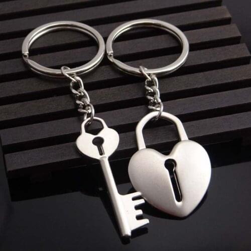 Novelty Chaveiro Couple Keychain Lovers Heart Key Chain Ring Llaveros Casual Trinket Jewelry Valentines Day Wedding Gift