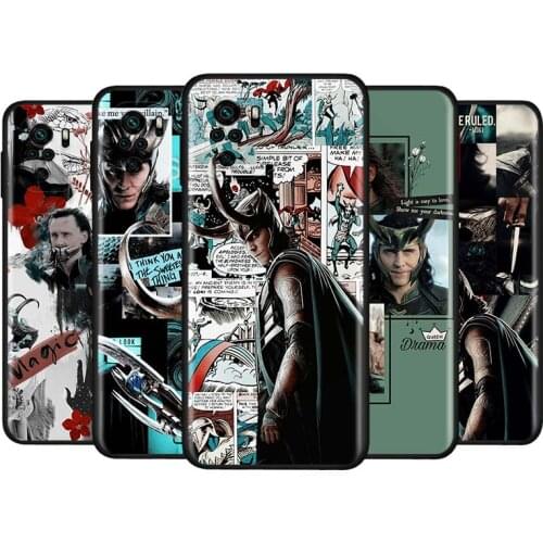 Marvel Avengers Loki Silicone Cover For Xiaomi Redmi Note10 10S 9T 9S 9 8T 8 7 6 5A 5 4 4X Prime Pro Max Black Phone Case