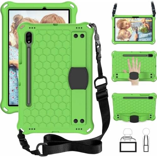 Kids Drop resistance EVA Cover For Samsung Galaxy Tab S7 Case 11 Inch 2020 T870 T875 Stand Tablet Protective Shell Funda+Straps