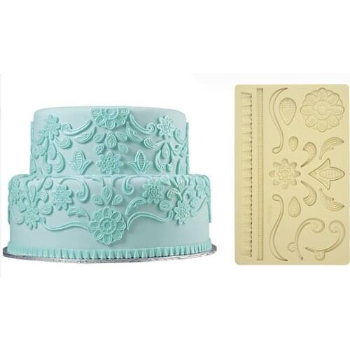 Lace Flower Silicone Molds Fondant Cakes Decor Tools Silicone Molds Sugarcrafts Chocolate Baking Tools For Cakes Gumpaste Form