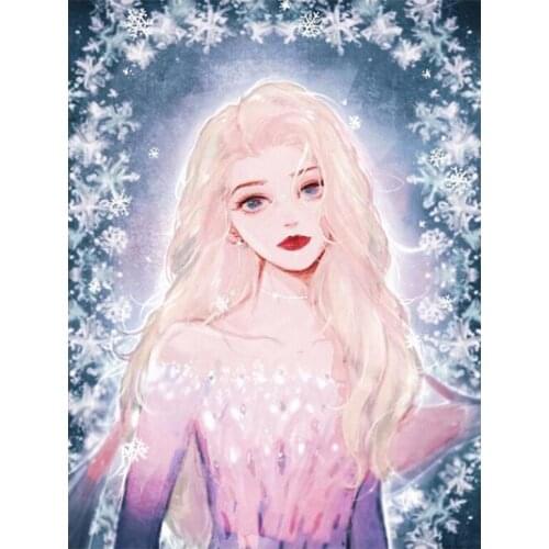 Cartoon Snow Girl Paintings, Mosaic Embroidery, Cross Stitch Crafts, Full Square Round Diamonds, princess,Wall Decorations I46