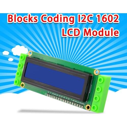 Kidsbits Blocks Coding IIC/I2C 1602 LCD Module Blue Screen LCD Display LCD1602 Module for Arduino STEM Education