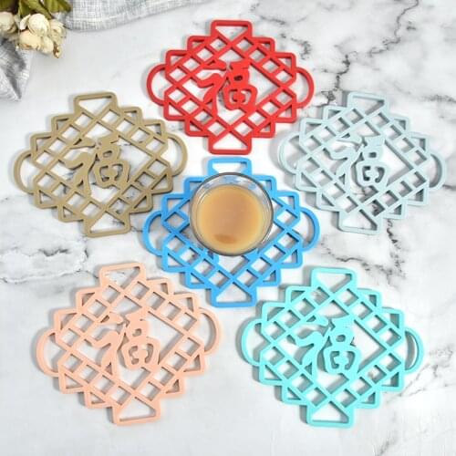 Chinese Rubber Kitchen Placemat for Dining Table Mats Heat-resistant Pot holder Cup and Mugs Drink coaster Insulation pads