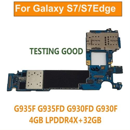 For Samsung Galaxy S7 Edge G935F G935FD S7 G930F G930FD Motherboard , Single Dual Sim Card board, Unlocked Original Logic chips