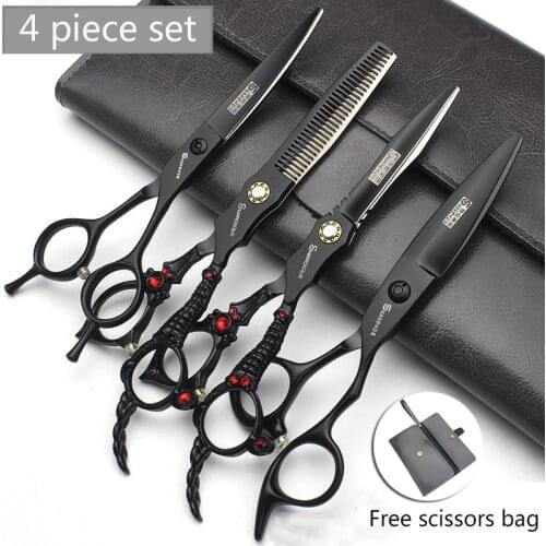 VG10 Stainless steel Barber Shop Personalized Scissors Set Hair Stylist Hair Cutting 6 Inch Hairdressing Knife Cut Flat Shear