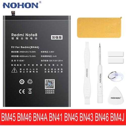 NOHON New Battery For Xiaomi Redmi Note 2 3 4 4X 5 7 8 Pro BM45 BM46 BN4A BN41 BN45 BN43 BN46 BM4J Replacement Phone Batteries