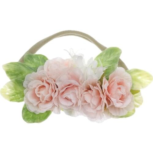 Hairband Baby Flower Fashion Pearl For Girls Headbands Nylon Headwear Kids Fresh Style Accessories Gifts Bandeau