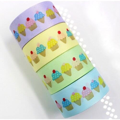 OOOT BAORJCT 175628 , 25MM ice cream cake Printed grosgrain ribbon, DIY handmade Hair accessories Material wedding gift wrap