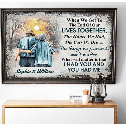 Personalize my husband poster, couple poster, husband and wife poster, anniversary poster when we reach the end