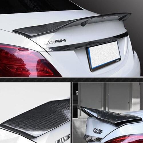 FOR Real Carbon Fiber Spoiler Accessories Benz E-class W205 C180 C200 C300 Car Trunk Rear Lip Wing Spoiler 2015-2021 R Style