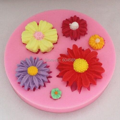 Flower Shaped Chocolate Candy Jello 3d Silicone Mold Soap Mould Cartoon Figre/cake Tools