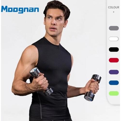Sports Tshirt Men Tight Elastic Sports Training Vest Running Fitness Basketball Quick Dry Vest Clothes 1002