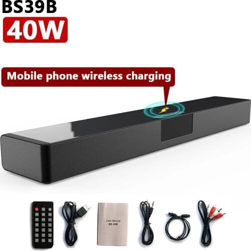 TV Soundbar 40W Big Power Multifunctional Bluetooth Speaker Home Theater Music Center Subwoofer LED Display for PC Computer FM