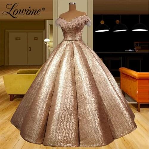 Abendkleider Deep V Neck Gold Sequins Evening Dress Dubai Arabic Formal Prom Dresses Long Robe De Soiree 2020 Wedding Party Gown