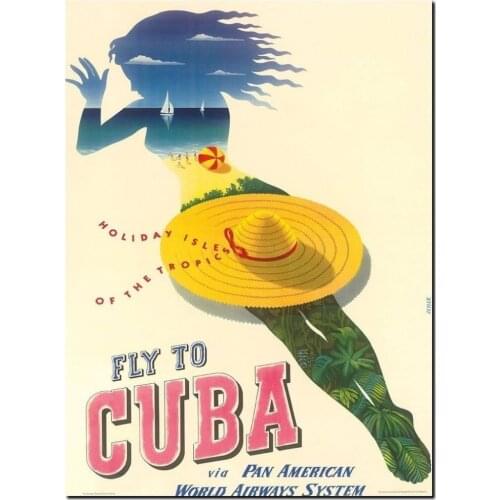 Vintage Cuba Travel Tourism Retro Poster Canvas Painting DIY Wall Paper Posters Home Decor Gift