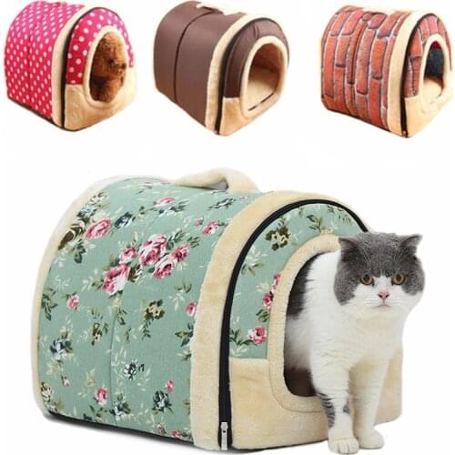 Four seasons universal collapsible dog house mat cat litter Teddy Pomeranian kennel washable small medium and large dog pet bed