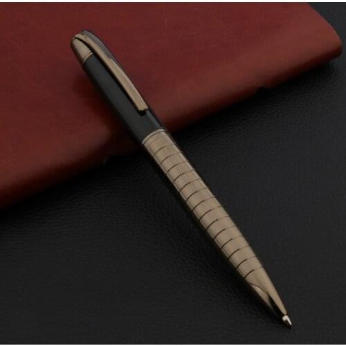 High Quality METAL 02 BALLPOINT PEN spin Gun gray School Office Writing Supplies ink pens