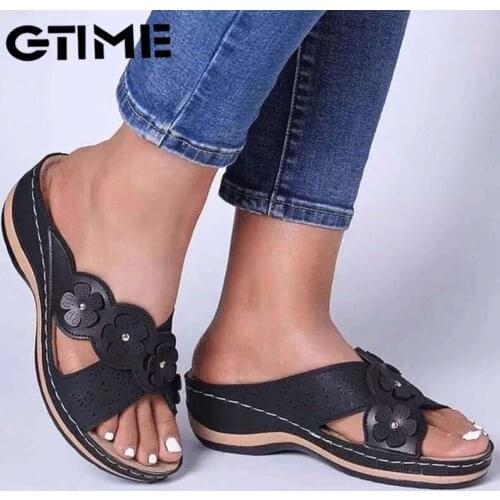 Women Sandals New Casual Summer Shoes Woman Peep Toe Slippers Soft Bottom Wedges Shoes For Women Heels #SJPAE-194