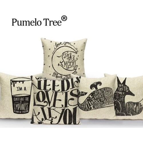 Animal Square black white Home hot Decorative soft seat car Cushion Covers linen Restoring ancient cushion almohada